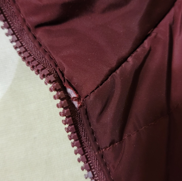 Fur Trimmed Hooded Parka - Burgundy - Picture 9 of 10
